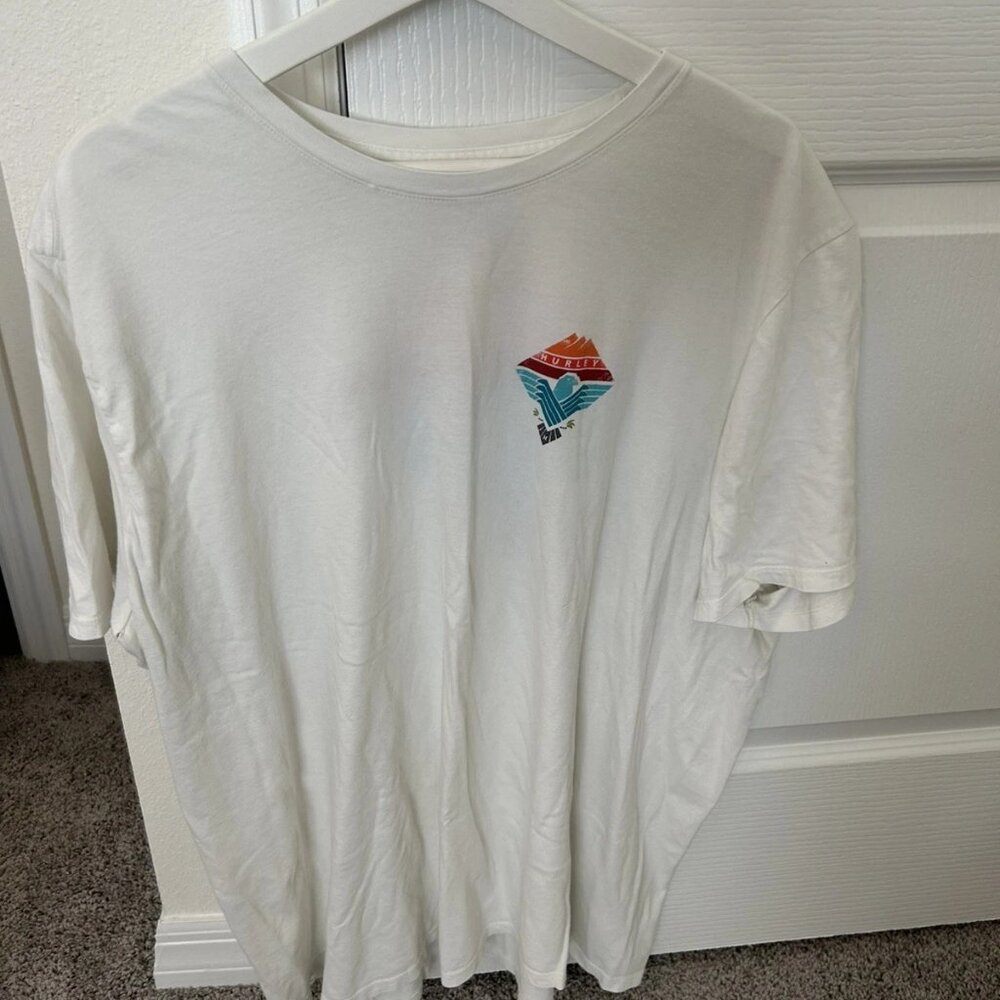 Hurley T-Shirt Men's Size 2XL XXL White Tee Short Sleeve Vintage Casual Neck